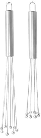 Annlpoy 2pcs frusta da cucina mano con sfera in acciaio inox sbattitore manuale fruste in acciaio inox portatile e frusta con filo spesso, Montare e Battere, Design Innovativo con Artigli e Sfere