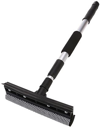 SEWOART Car Telescopic Window Cleaner Mop with Dual-head Squeegee and Mesh Sponge, Extendable Auto Windshield Cleaning Tool for Car Glass and Windscreen Maintenance