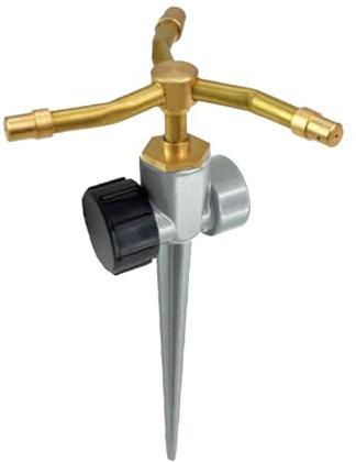 Irrigatore A Battente Su Picchetto In Metallo, Irrigatore Da Giardino In 3 Bracci 360° Rotante, Resistente Alle Intemperie - Per Serra Orto Piscina, 20x10x3cm 350g