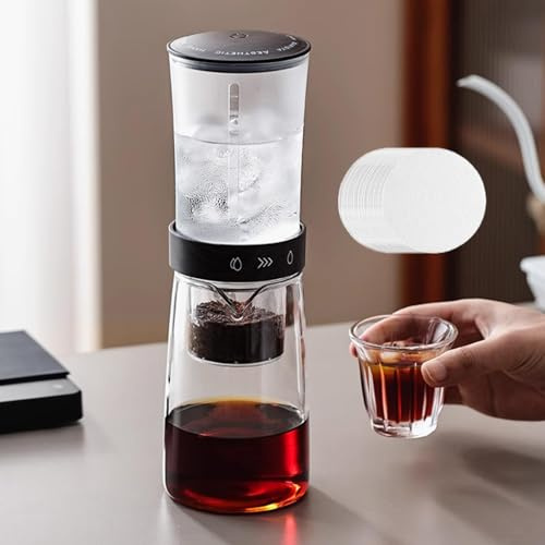 Torre De Goteo De Cerveza Fría, Máquina De Cafetera De Cerveza Fría De Goteo, Fabricante De Cerveza De Café Helado De Goteo, Capacidad De 450 Ml, Filtro De Alta Densidad De 500 Malas, Olla Inferior