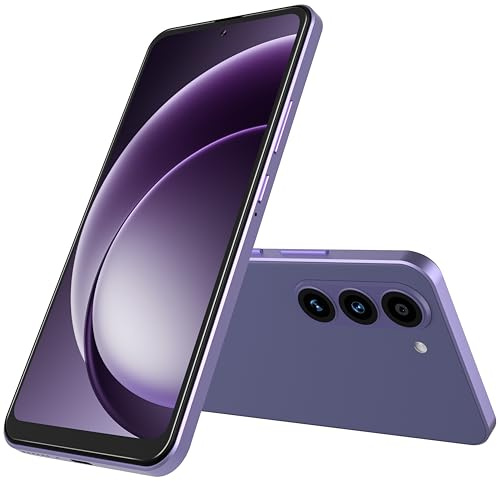 HeyxFome Mobile Phones - Android 14 Smartphone, 6.6 HD+ Large Display, 13MP Camera, Octa Core Android Phones, 6(3+3)GB+32GB/256GB, 4G Dual SIM Free Mobile Phone, Face ID/GPS, Cheap, UK (Light Purple)