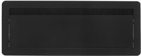 SOIMISS Pasacables de Escritorio Metálico Rectangular 120X300 MM Tapa para Orificio de Cables de Aluminio Cepillado Negro Organizador de Cables para Oficina y Hogar