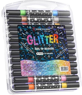 Glitterade gelpennor - 16 cm snabbtorkande markörer | Glittrande gelbläckpennor, levande skrivset för flickor, barn, kvinnor, vuxna, perfekt för skolhantverk