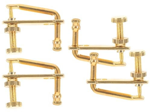 Geigenfeinstimmer 4 Stück aus Metall für 4/4 und 3/4 Geigen | Legierung, Goldfarben, Kleine Bauform, Leicht zu Montieren, für Anfänger und Geiger