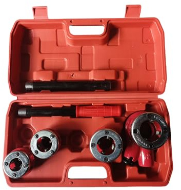 Kit di filettatura manuale per tubi da 1/2 3/4 1 -/4 filiera manuale con custodia strumento portatile