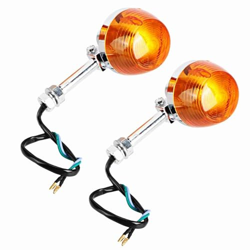 Domary 2st 12V Blinkersljus 8mm Slitstark ABS Motorcykel Indikatorlampor Kompatibel med C70 CT70 CT90 CB350 CM400 CB750