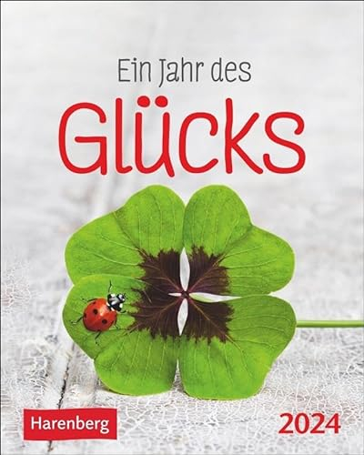 Ein Jahr des Glücks Mini-Geschenkkalender 2024. Jeden Tag ein kleines Glück - Zitate, Aphorismen und Sprichwörter im kleinen Jahreskalender. Motivierender Mini-Kalender zum Aufstellen