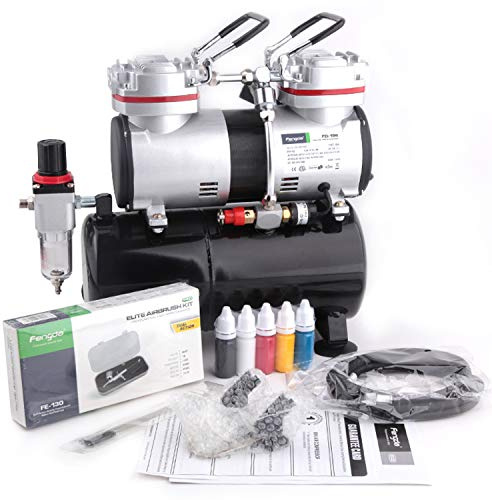 Fengda Airbrush Set AS-196K 2 Zylinder mit Komressor 196, Airbrush BD130 u.v.m