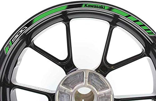 Felgenband-Set für Kawasaki Z900, speziell für GP, einfach anzubringen, zur Dekoration der Felge Ihres Motorrads (grün)