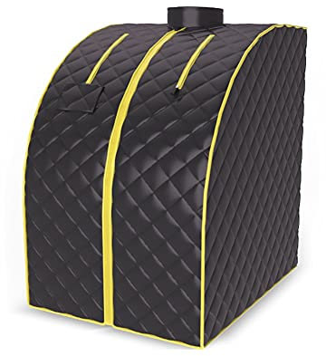 MiduoHu Portable Infrared Steam Sauna Cabin SPA Bath Box To Reduce Stress Three Mica Heating Plates Multifunctional Energy Stone Adjustable Temperature And Time (Color : Black, Size : Deluxe version)