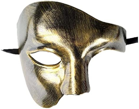 Chickwino Retro Party Maskerade Maske Karneval Weihnachten Ostern Maske Halloween Maske Herren Maske Fasching Maskenball, Gold