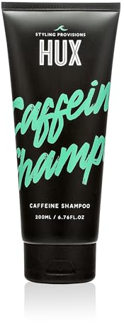Champú con cafeína HUX, un champú para cabello y barba con una mezcla única de aloe vera, cafeína estimulante y aceite esencial refrescante de pachulí, 200 ml