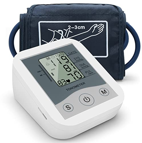 Daoco Electrónico Portátil De Presión Arterial, Esfigmomanómetro Tipo Banda para El Brazo para El Hogar con Pantalla LCD, Medición Precisa