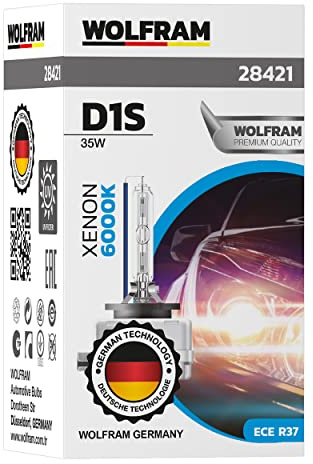 Wolfram XENON WHITE VISION BULB D1S, 6000K, blue stick, 12V, 35W, 28421, folding box (1 lamp)