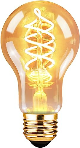 GBLY 1er pack LED Glühbirne E27 Vintage Lampe A60 Warmweiß Filament 2200K