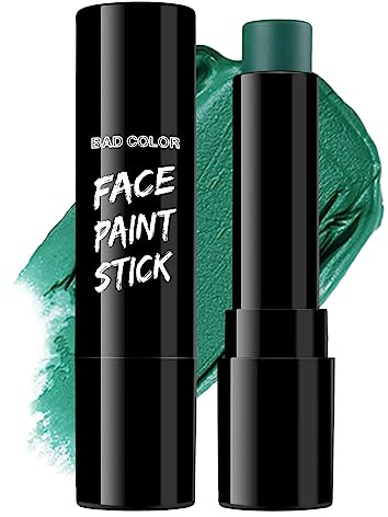 BADCOLOR Face Paint Stick Grüne Gesichtsfarbe, Halloween Schminke Grüne Körperfarbe für Theaterschminke, Schminke Karneval, Cosplay Clowns Joker