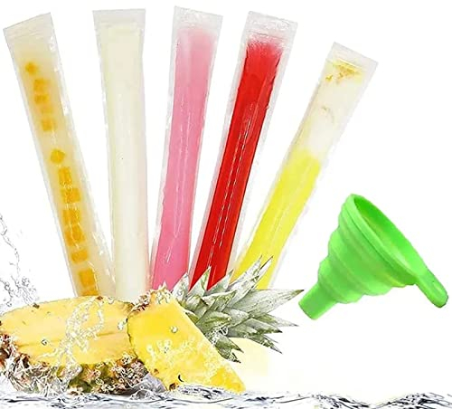 Moule à Glace,Sacs Popsicle,Popsicle Moule,Sacs de Sucettes Glacées,Sac de Nourriture pour Barres de Popsicle,Sacs Jetables Pochettes,Moule à la Glace Pop Ensemble