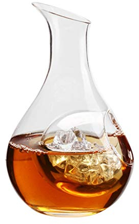 Crystal Ice Flask Glass Wine Bottle Hamster Nest Cooling Room Hole Sake Glass Beer Cooler Dispenser Carafe Decanter (385ML)