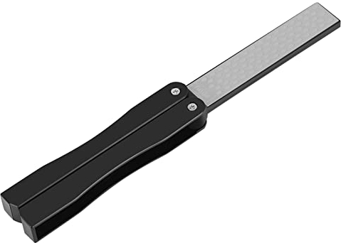 Schärfstein für Gartengeräte, DMT-Taschenmesserschärfer, Zusammenklappbarer Taschenmesserschärfer, Körnung 400600, Doppelseitiger Schleifstein, Gartenschere, Astschere oder (BLACK)