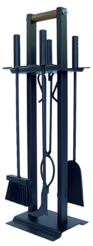 IMEX EL ZORRO 12023-N - ENSEMBLE CHEMINÉE CARRÉ 4 PIÈCES (NOIR)