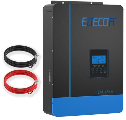 EDECOA 3800w Hybrid Wechselrichter 48v auf 230v 4200VA/3800W Solar Ladegerät MPPT 80A Reiner Sinus (Off-Grid) mit Batterieladegerät, Netzpriorität, Solarladeregler (Kompatibles WiFi-Modul)