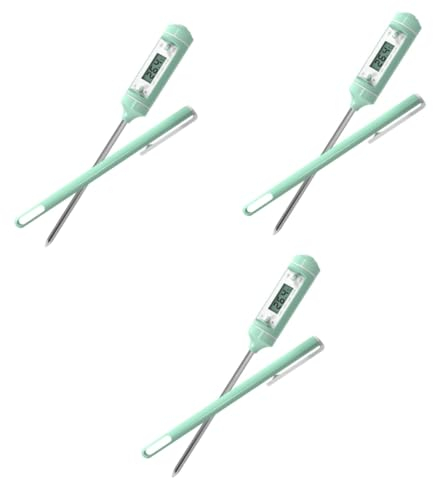 PRETYZOOM 3stücke Praktisches Elektronisches Thermometer Mit Edelstahl-sonde Für Wasser Und Lebensmittelmessung Für Küche Babynahrung Und Grillen Schnelle Präzise Temperaturmessung