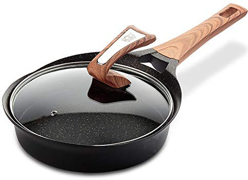 OQHAIR Wok Padella Antiaderente Meno Olio Fumo Pentola Domestica Non Ruggine Padella Cottura Fritta Fornello A Induzione Fornello A Gas Universale,26 Cm (26 Cm)