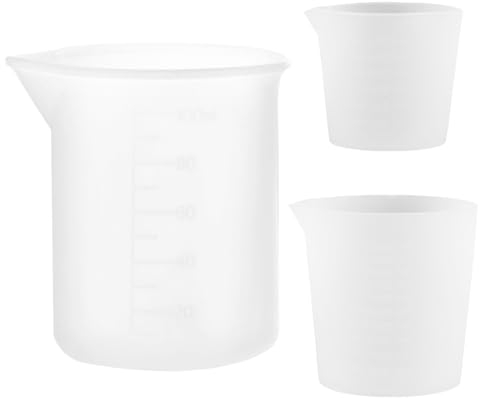 3 Pcs Silicone Measuring Cup with Graduated Set, Dosing Cup for Liquid Soap, Laundry Liquid Detergen, Graduated Cup for Epoxy Casting Molds(30/50/100ml)