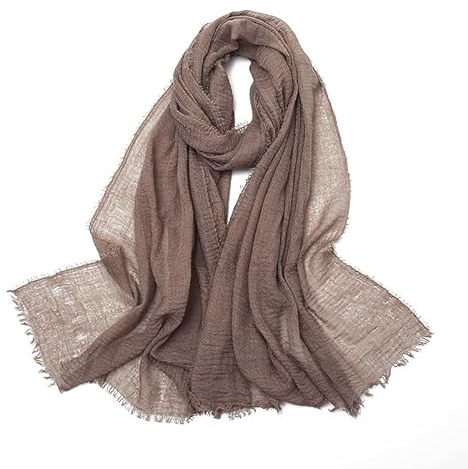 Damen Schal 90 x 175cm Einfarbiger Schal aus Baumwolle und Leinen Tuch Kopftuch Stola Schals Damenschal Schaltücher Halstuch Scarves für Frühling Sommer Herbst Winter Tägliches Tragen,Grau C