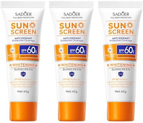 3 creme solari SPF 60+, lozione solare, crema solare idratante, lozione solare, latte solare, alta protezione solare SPF 60+, crema solare idratante
