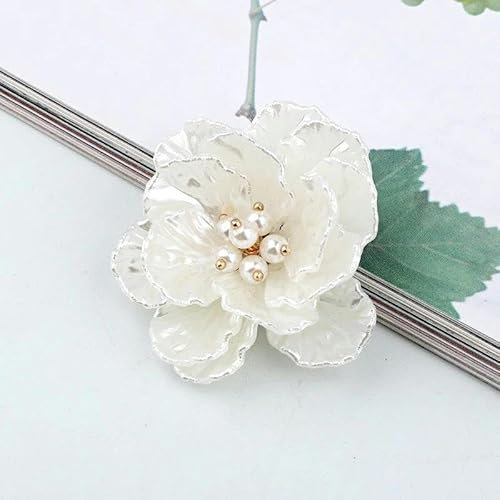 3-teiliges Peeling-Strass-Handgelenk-Blume für Schmuckzubehör, DIY-Haarschmuck, Brosche, Perlenherstellung, groß, weiß