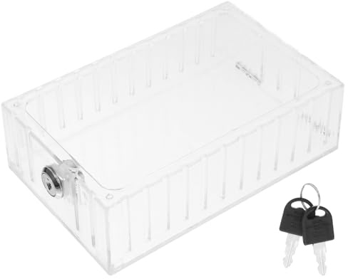 Angoily Lockable Transparent Thermostat Cover with Key for Wall Mounted Clear Lock Box Protector for Smart Thermostats with Ventilation and Easy Installation