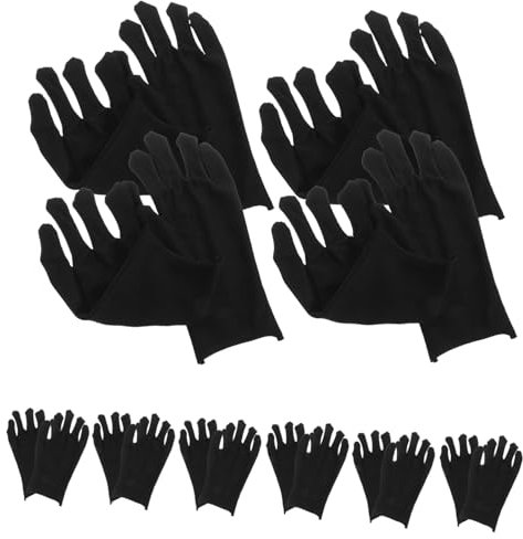 iplusmile 12paare Baumwollhandschuhe Schwarz Für Arbeit Und Garten Atmungsaktiv Waschbar Wiederverwendbar Leicht Schutz Vor Kratzern Und Abschürfungen
