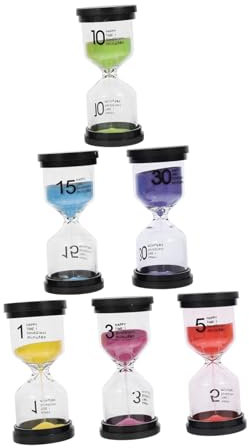 Kitchen Timer,Digital Timer,6pcs Chronograph Hourglass Mini Ornaments Brush Teeth Sandglass Sand Clock Sandglass Timer Countdown Hourglass