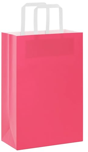 vidaXL Papiertragetaschen 250 STK., Papiertüten mit Henkeln, Papiertüten, Geschenktüten für Einkaufen Hochzeiten Verpackungen Partys Geburtstag Weihnachten, Rosa 21x11x31cm