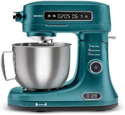 Karaca Pro Artisan Robot Cuisine avec Minuteur, Robot Patissier, Balance Intégrée, Bol Inox 5L, 12 Vitesses et Moteur 1600W, Vert Quetzal