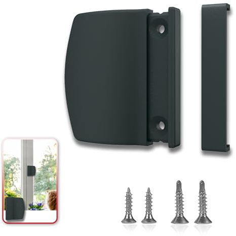 Howdah Balkontürgriff Außen Anthrazit, Türgriff Balkontür Außen Vielseitiger Kunststoff Türgriff, Terrassentürgriff mit verdeckter Verschraubung incl. Montagematerial