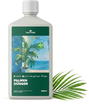 NatureHolic Palmendünger Flüssig 1L – Organischer Dünger mit 3 Lebenden Mikroorganismen-Kulturen – Für Kräftige Palmwedel – Vegan & Haustierfreundlich