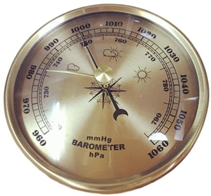Fenteer Mechanical Barometer Weather Station Analog Round Dial Pressure Meter Barometric Pressure Gauge for Fishing Boat Multipurpose
