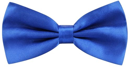 HISUNBEN Nœud papillon avec crochet, Nœud Papillon pour Homme Réglable en gabardine de smoking solide, Couleur unie Noeud papillon pour Noeud papillon pour enfants et hommes pour Mariage-Bleu-09