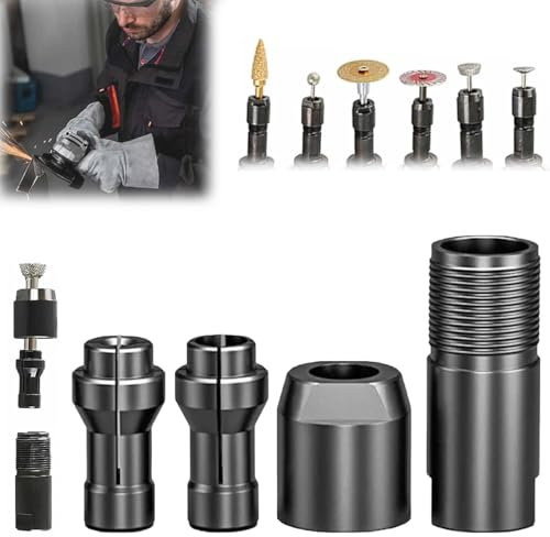 Kit de adaptador de accesorios de conversión de amoladora angular, convertidor de amoladora angular a amoladora recta, rosca M10, taladro de 3/6 mm y broca de pulido compatible