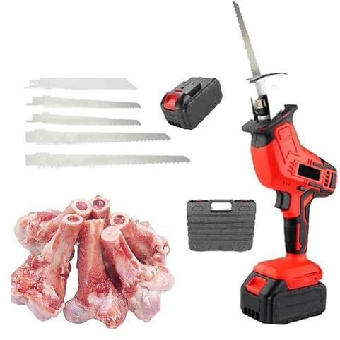Sierra de carnicera eléctrica de mano, cortde huesos eléctrica, baja vibración, peso aproximado 2kg, adecuado para el uso comercial y doméstico, carne de corte rápido, huesos