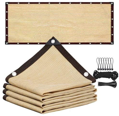 Red de Sombra 4x8m con Ojales, Malla Sombra 95% UV Toldo Vela de Sombra, Red de Sombra Al Aire Libre para Invernadero, Jardín, Pérgola, Patio Césped