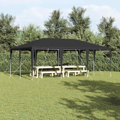 Tendone moderno per feste, antracite, 600 x 400 x 266 cm, tenda da giardino rettangolare in polietilene e acciaio, tenda pieghevole per feste in giardino ed eventi all'aperto