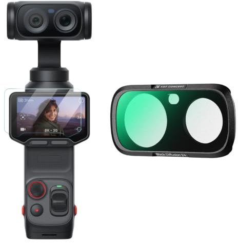 K&F CONCEPT Filtro Black‑Mist 1/4 Compatible con Insta360 Luna Ultra, Montaje Magnético, 28 Capas Repelente al Agua, Compatible con Gimbal