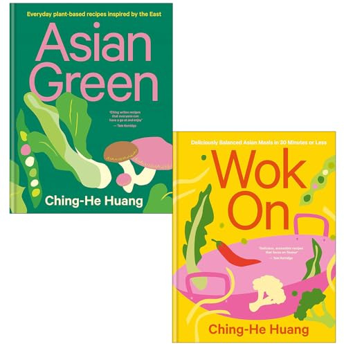 Asian Green & Wok On By Ching-He Huang Collection 2 Books Set