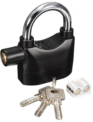 Motion Sensor Alarm Padlock - Shed Garage Alarmed Heavy Duty Wireless Siren Lock Motorbike | Strong Durable Long Lasting | Security Anti-Theft | Weatherproof