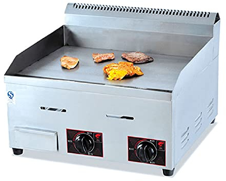 Ristoattrezzature Fry Top - Griglia a Gas - Da Banco - Piastra Liscia - 730 x 550 x 400 h mm