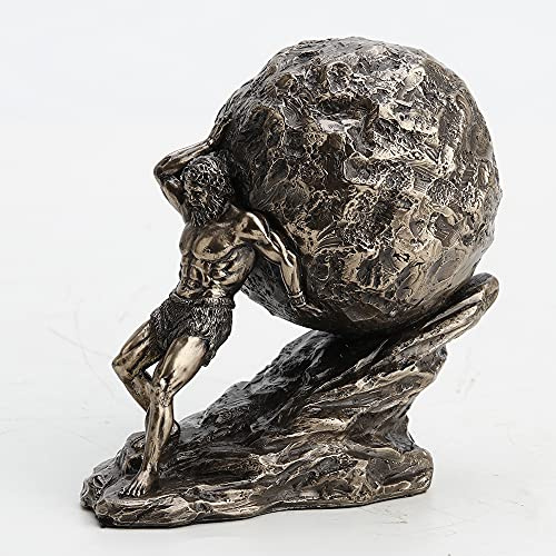 Veronese Design Sisyphus Rolling The Boulder Cold Cast Bronzed Resin Griechische Römische Skulptur Sammlerfigur