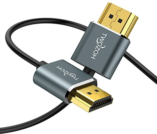 Twozoh Ultra-Thin Long HDMI to HDMI Cable 25FT, Hyper Slim HDMI 2.0 Cable, Extreme Flexible HDMI Cord Support 3D/4K@60Hz, 2160P, 1080P